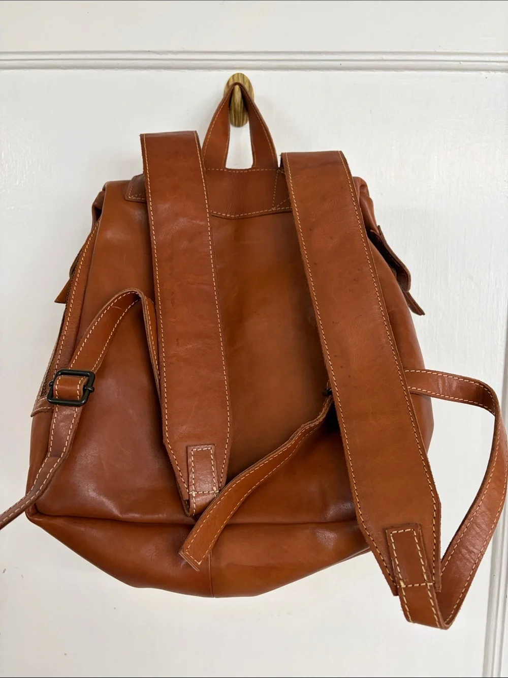 STS Ranchwear Tan Leather Backpack with Studded Southwestern Design
